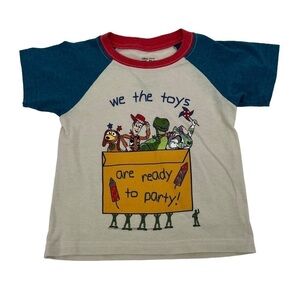 Disney Toy Story "we the toys are ready to party" Short Sleeve Shirt Size 18 Mth